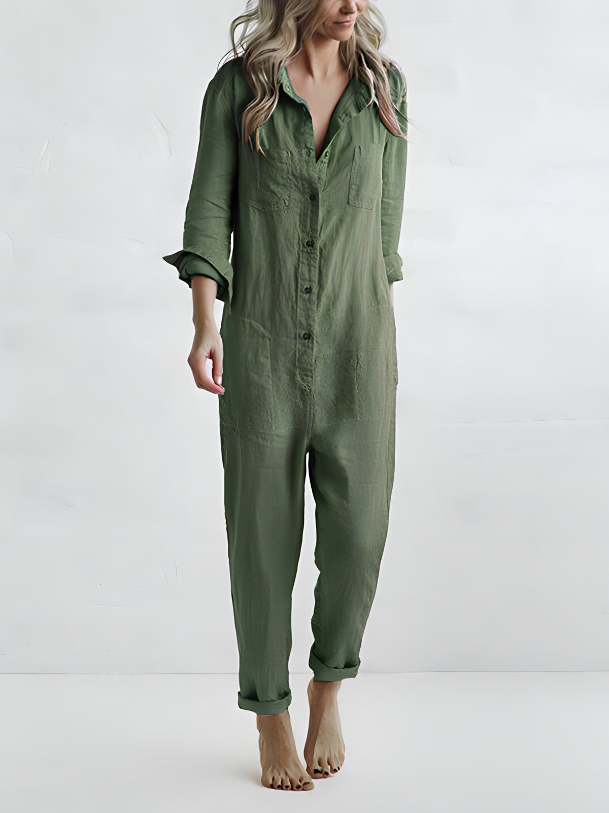 Damen Jumpsuit Getailleert Elegante Polyester 6