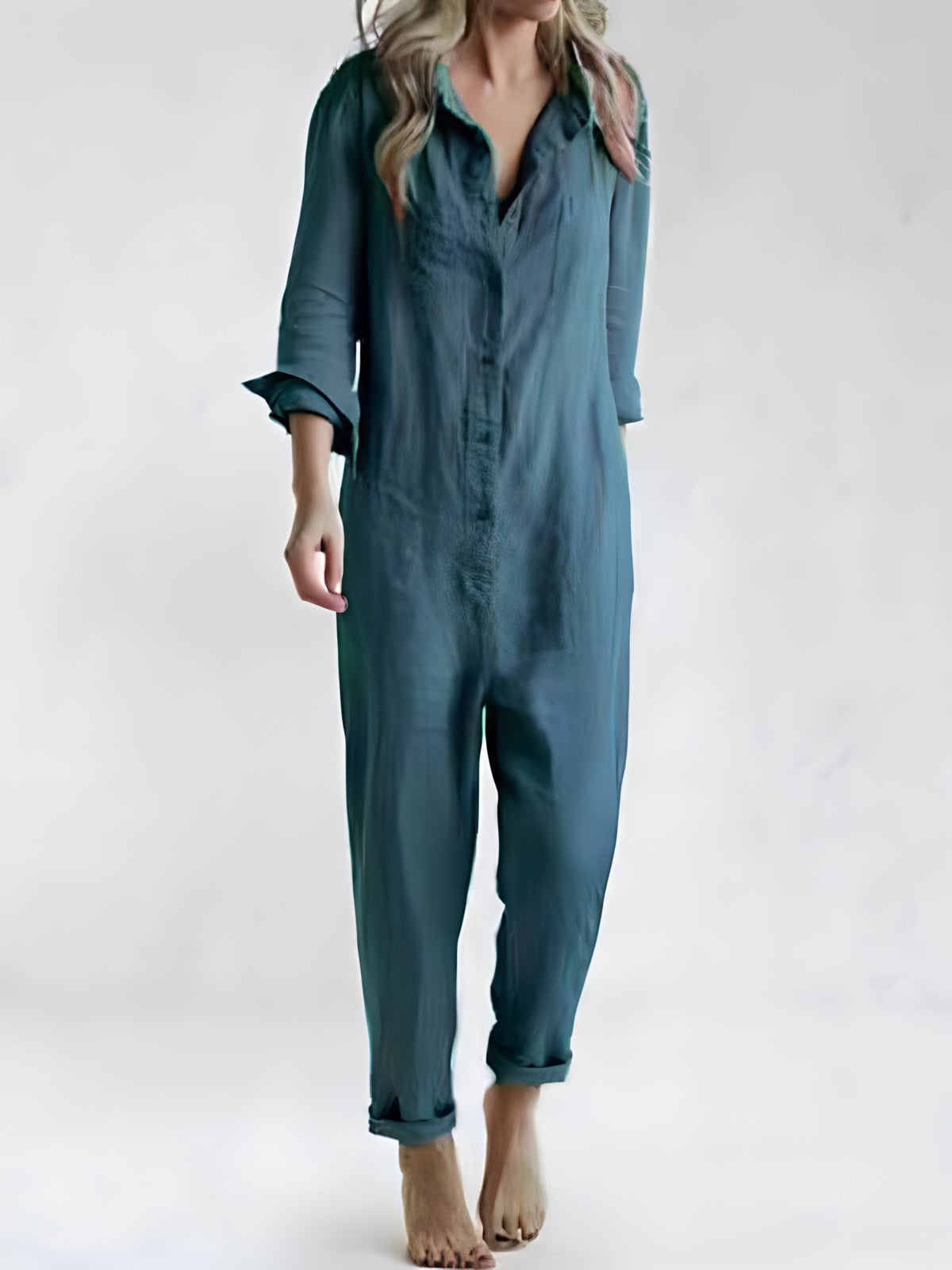 Damen Jumpsuit Getailleert Elegante Polyester 7