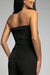 Damen Jumpsuit Hochtailliert Schulterfrei Festlich Schwarz 8