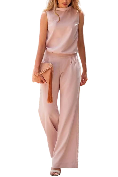 Damen Jumpsuit Sommer Lockeres Design Atmungsaktives Material 0