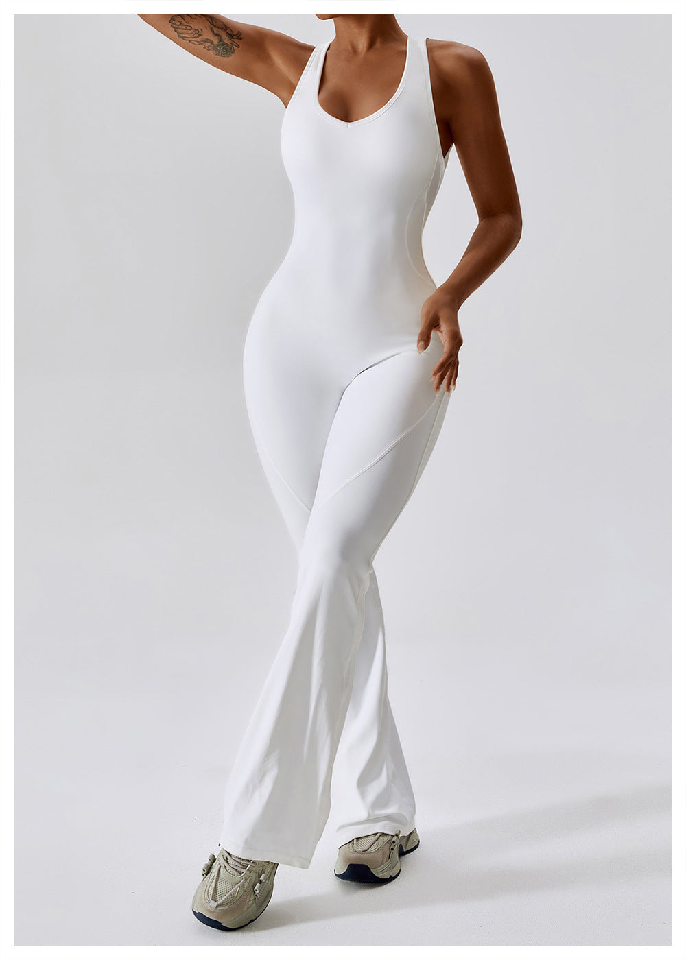 Damen Jumpsuit Tailliert V-Hals Nylon für Sommeraktivitäten 9