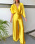 Damen Jumpsuit V-Ausschnitt Weite Beine Fließendes Material Festlich Sommer 7