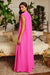 Damen Jumpsuit mit weitem Bein aus Satin in Fuchsia 3