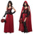 Damen Kapuzenumhang Maxi Kleid Korsett Kostüm 0