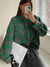 Damen Karo Hemdbluse Oversized Baumwolle 5
