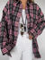 Damen Karo Hemdbluse Oversized Baumwolle 7