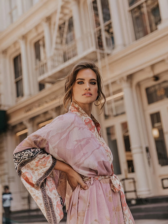Damen Kimono mit floralem Druck für den Sommer 7