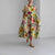 Damen Kleid Blumendruck Baumwolle Figurbetont Kurzarm Sommerkleid 4