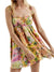 Damen Kleid Floral Muster Mit Schnürung Farbblock Design Polyester 0