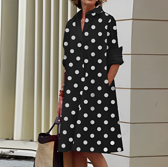 Damen Kleid Oversize Minimalistisch Hochwertiger Stoff mit Seitentaschen 6