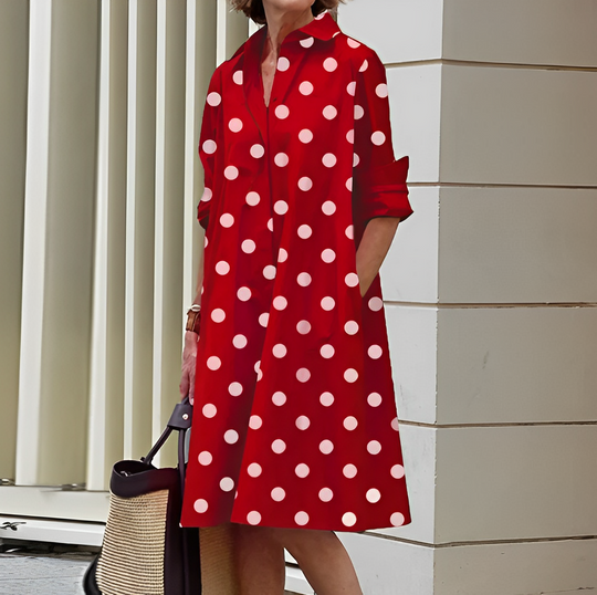 Damen Kleid Oversize Minimalistisch Hochwertiger Stoff mit Seitentaschen 7