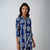 Damen Kleid V-Ausschnitt Lockeres Druckdesign aus Polyester für Festliche Anlässe 1