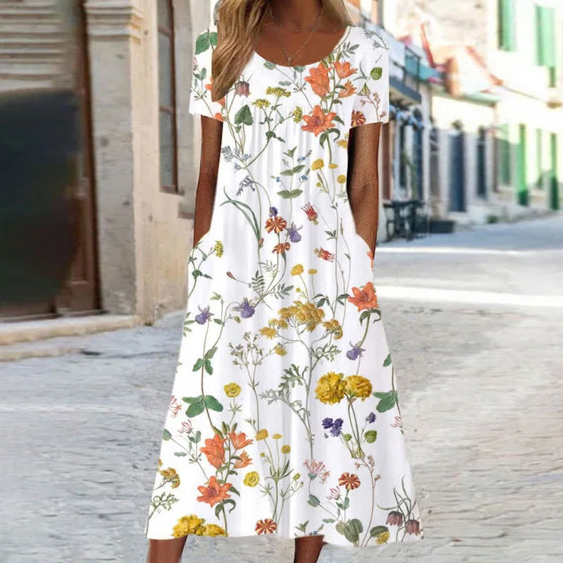 Damen Kleid mit Blumenmuster Modernes Design 1
