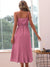 Damen Kleid mit Spaghettiträgern aus Baumwolle und Leinen in einfarbig 2