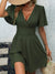 Damen Kleid mit V-Ausschnitt und geraffter Taille 2