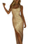 Damen Kleid mit hohem Schlitz aus seidigem Material 0
