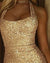 Damen Kleid mit hohem Schlitz aus seidigem Material 2