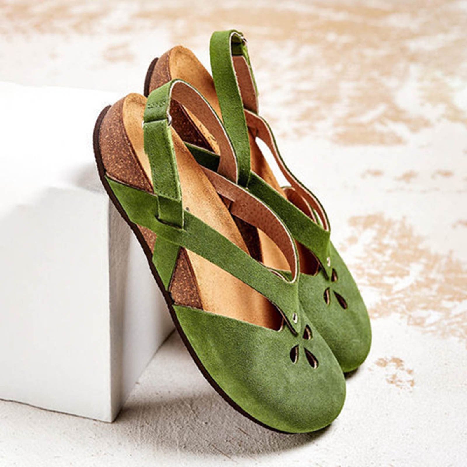 Damen Komfort Schuhe mit verstellbaren Klettverschlüssen 2