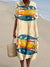 Damen Kurzarm Kleid Ozeanmotiv Bequemer Schnitt Hochwertiger Stoff 5