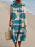 Damen Kurzarm Kleid Ozeanmotiv Bequemer Schnitt Hochwertiger Stoff 6