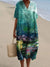 Damen Kurzarm Kleid Ozeanmotiv Bequemer Schnitt Hochwertiger Stoff 8