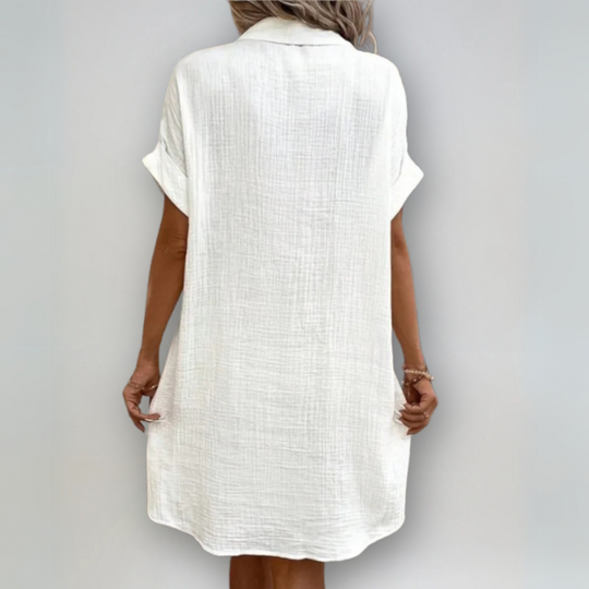 Damen Kurzarmkleid mit entspanntem Schnitt 1