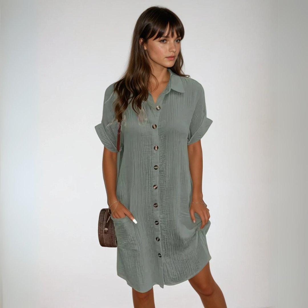 Damen Kurzarmkleid mit entspanntem Schnitt 3
