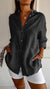 Damen Langarm Hemd Plissee Stil 12