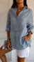 Damen Langarm Hemd Plissee Stil 1