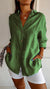 Damen Langarm Hemd Plissee Stil 8