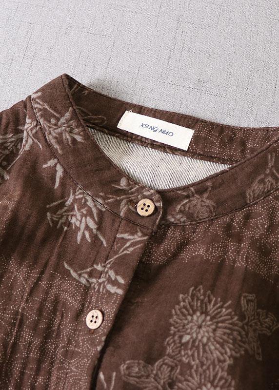 Damen Langarmkleid mit Taschen und Herbst-Print 1