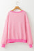 Damen Langarmshirt Santa Claus Druck Mit Pinken Streifen Polyester-Elastan-Mischung 5