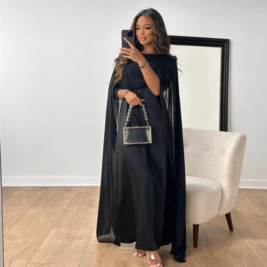 Damen Lange Kleid Fließend Minimalistisch 3