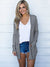 Damen Lange Strickjacke Offene Vorderseite Polyester Spandex 3