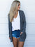 Damen Lange Strickjacke Offene Vorderseite Polyester Spandex 4