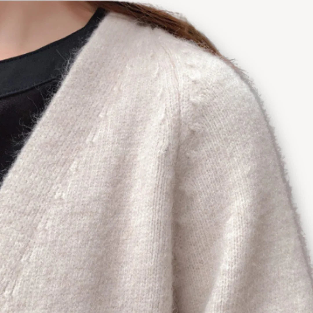 Damen Lange Strickjacke Offene Vorderseite Vielseitig Kombinierbar 7