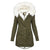 Damen Lange Winterjacke mit Kapuze und Fellkragen 5