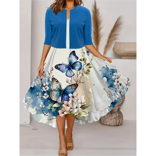 Damen Langes Kleid Modernes Design Hochwertiger Stoff 12