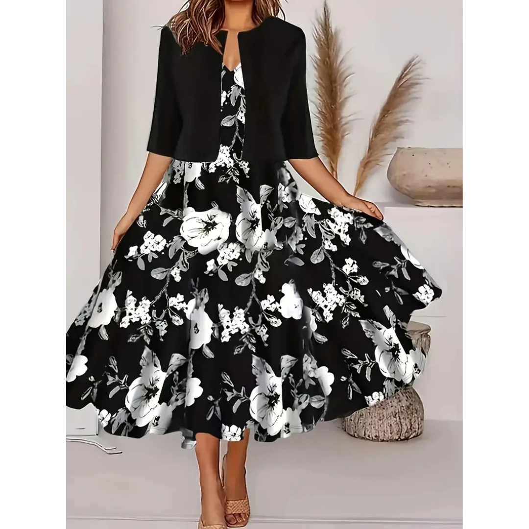 Damen Langes Kleid Modernes Design Hochwertiger Stoff 13