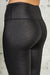 Damen Leggings Vollständig Schwarz Butterweicher Stoff 4