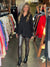 Damen Leggings aus Kunstleder in Schokoladenfarbe 1