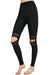 Damen Leggings mit Spitzen-Ausschnitten in Schwarz 0