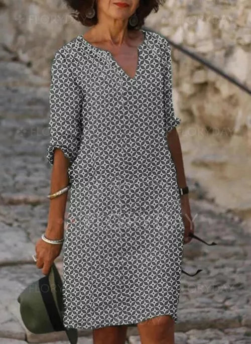Damen Lockeres Kleid Sommer Stil Leicht 1