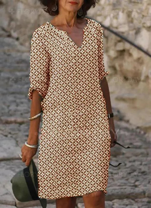 Damen Lockeres Kleid Sommer Stil Leicht 3