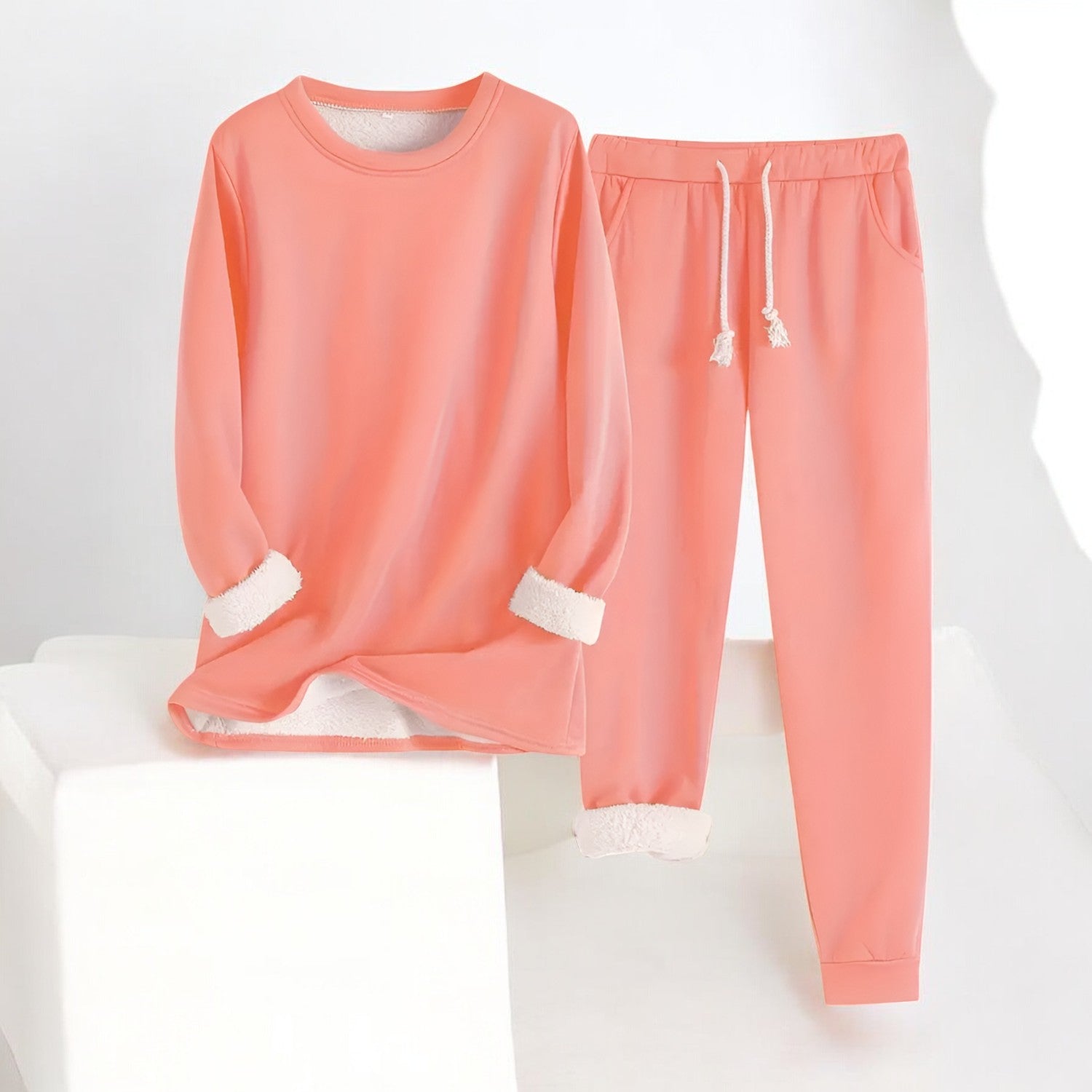 Damen Lounge Set Oversized Weich Baumwollmischung 3