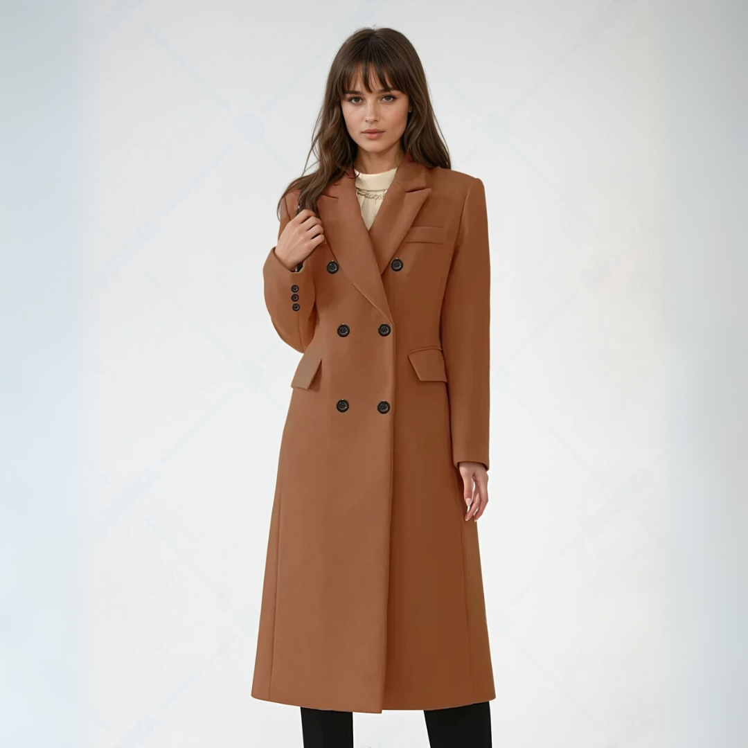 Damen Mantel Klassisch Elegante Passform Wollmix Wintermäntel 2