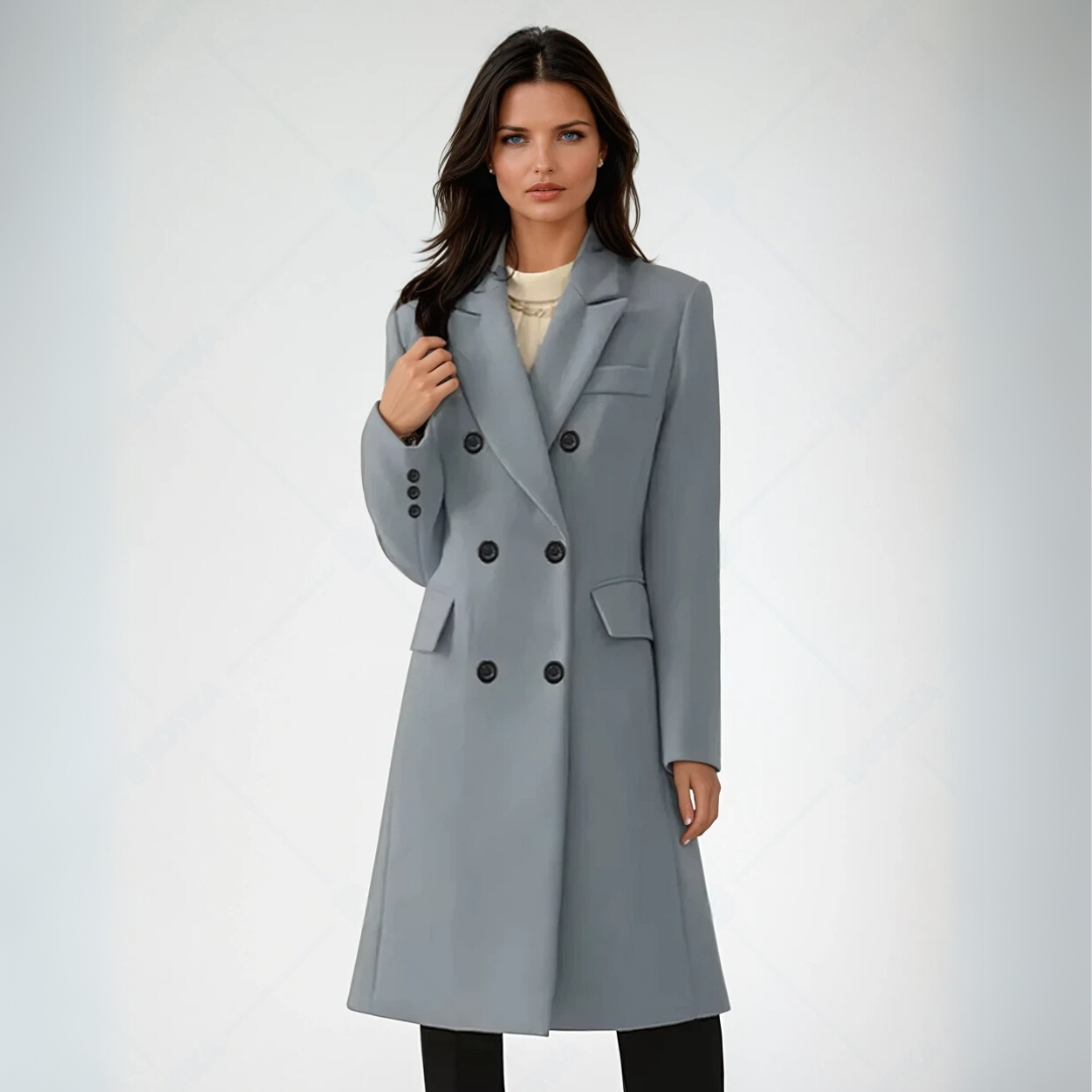 Damen Mantel Klassisch Elegante Passform Wollmix Wintermäntel 3