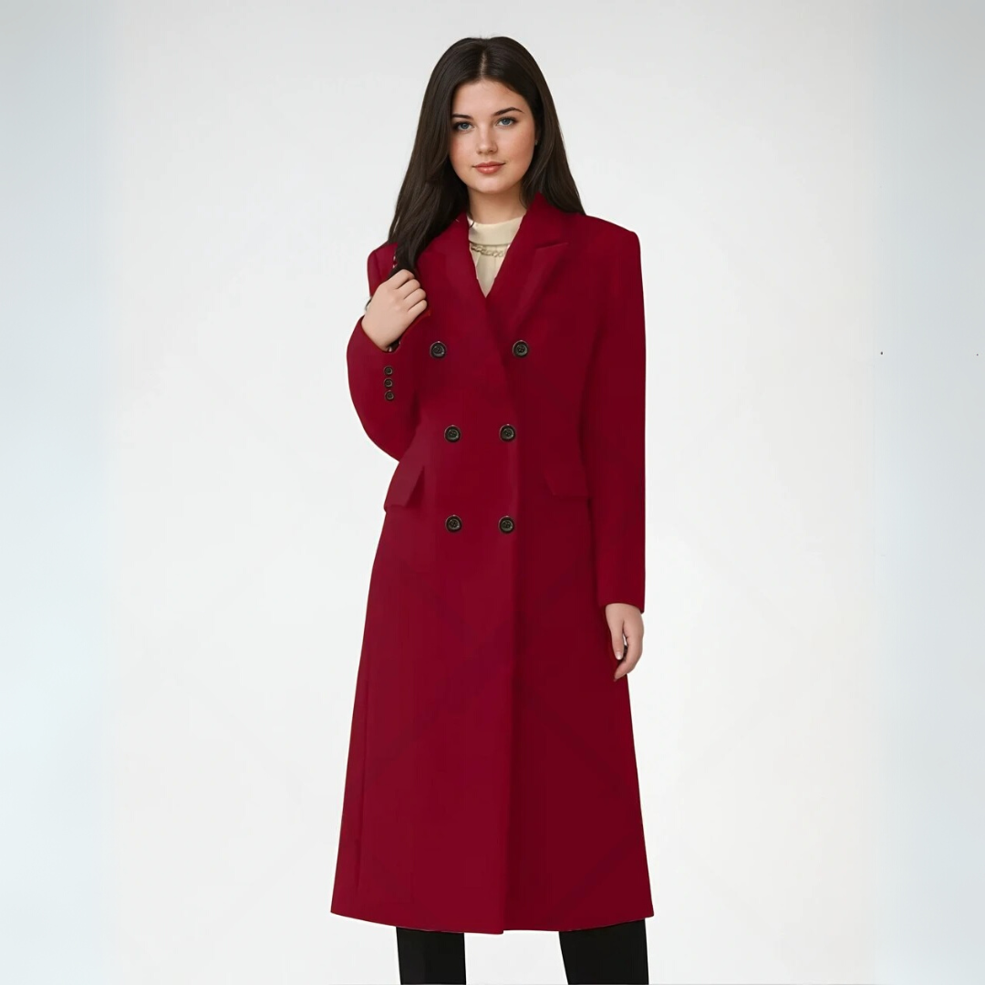 Damen Mantel Klassisch Elegante Passform Wollmix Wintermäntel 5