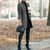 Damen Mantel Stehkragen Klassisch Winter Schwarz Hochwertiger Stoff 8