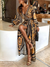Damen Maxi Kleid Bohemian mit hohem Schlitz und goldenen Akzenten 3